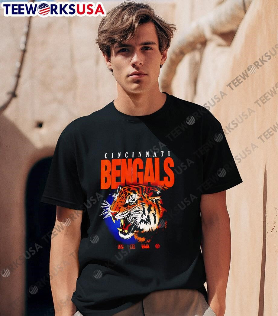 Cincinnati Bengals Jungle Stripes Tiger Graphic - Adult & Kids T-Shirts, Sweatshirts & Hoodies apparel design preview 1