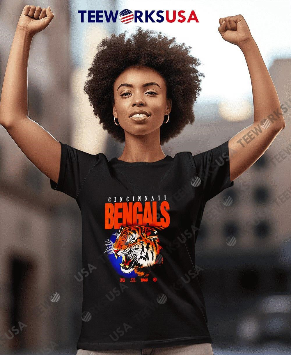 Cincinnati Bengals Jungle Stripes Tiger Graphic - Adult & Kids T-Shirts, Sweatshirts & Hoodies apparel design preview 7