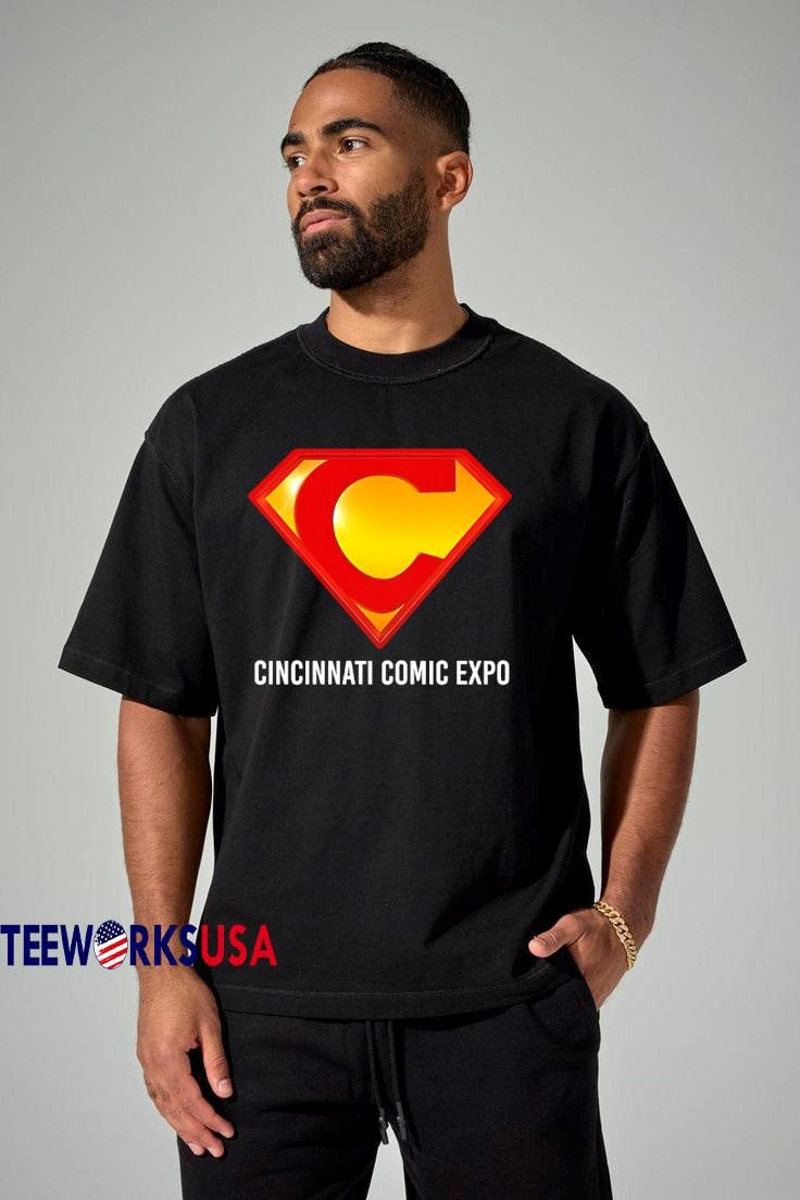 Cincinnati Comic Expo logo C Superman - Adult & Kids T-Shirts, Sweatshirts & Hoodies apparel design preview 1