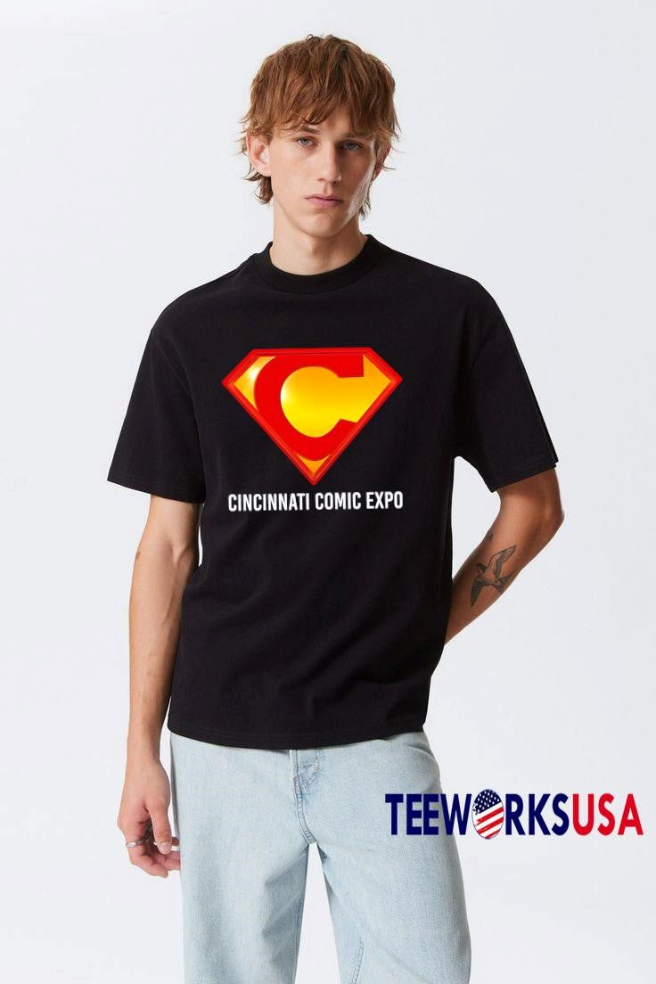 Cincinnati Comic Expo logo C Superman - Adult & Kids T-Shirts, Sweatshirts & Hoodies apparel design preview 3