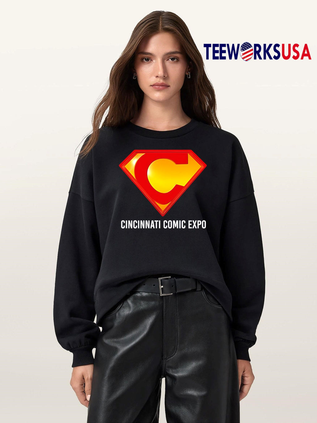 Cincinnati Comic Expo logo C Superman - Adult & Kids T-Shirts, Sweatshirts & Hoodies apparel design preview 5