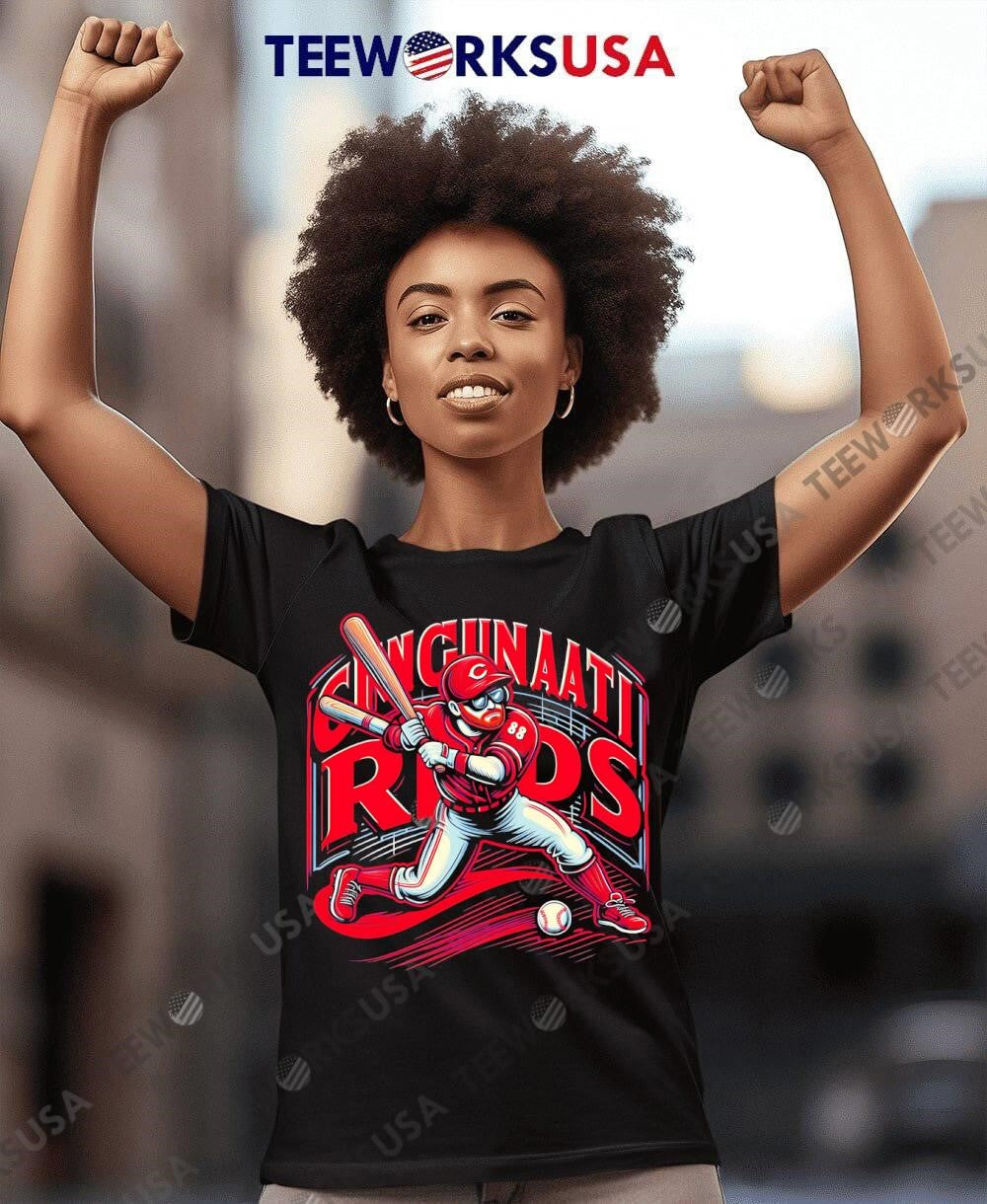 Cincinnati Reds player art - Adult & Kids T-Shirts, Sweatshirts & Hoodies apparel design preview 8