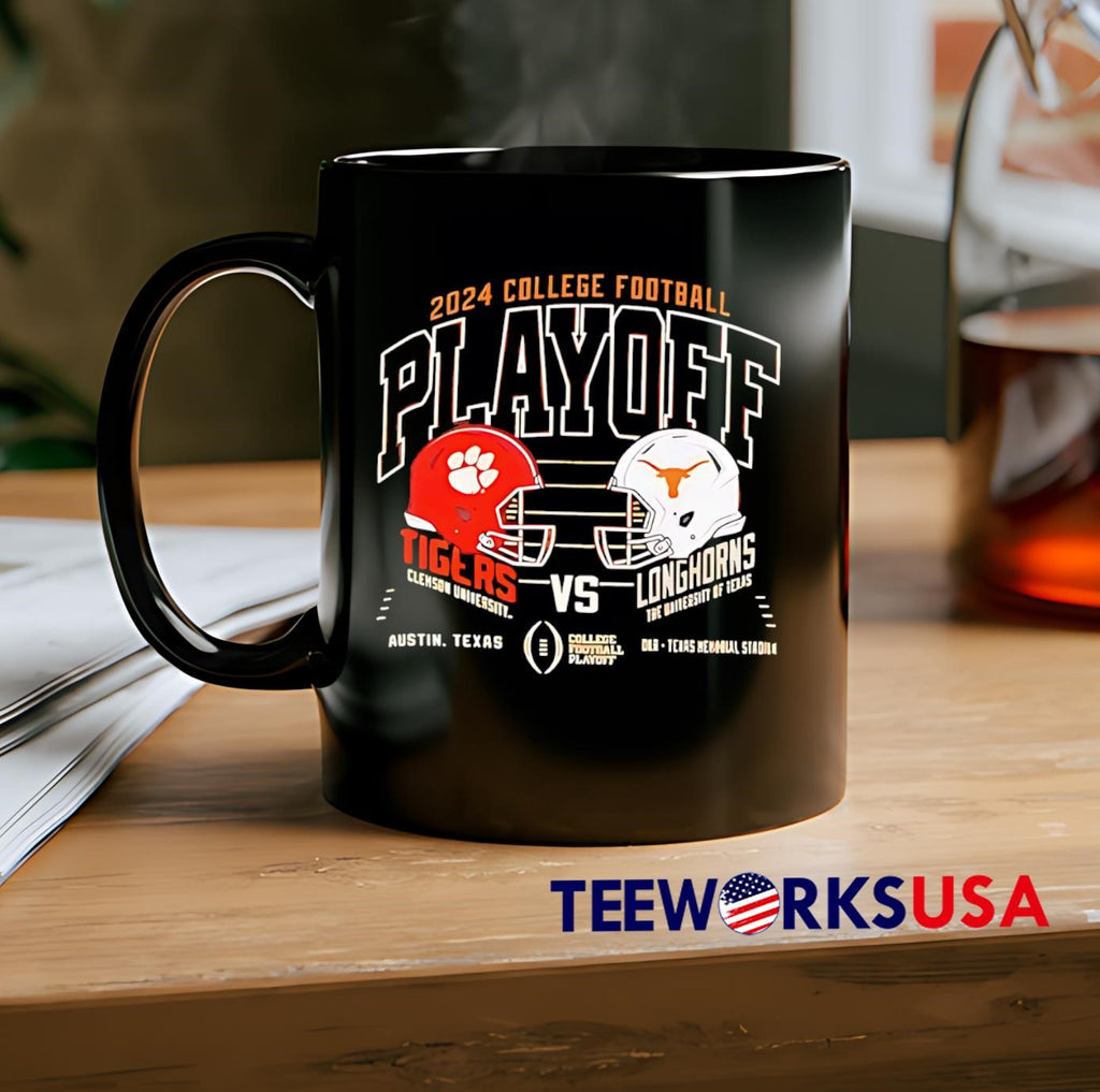 Clemson Tigers vs Texas Longhorns college football - Adult & Kids T-Shirts, Sweatshirts & Hoodies apparel design preview 2