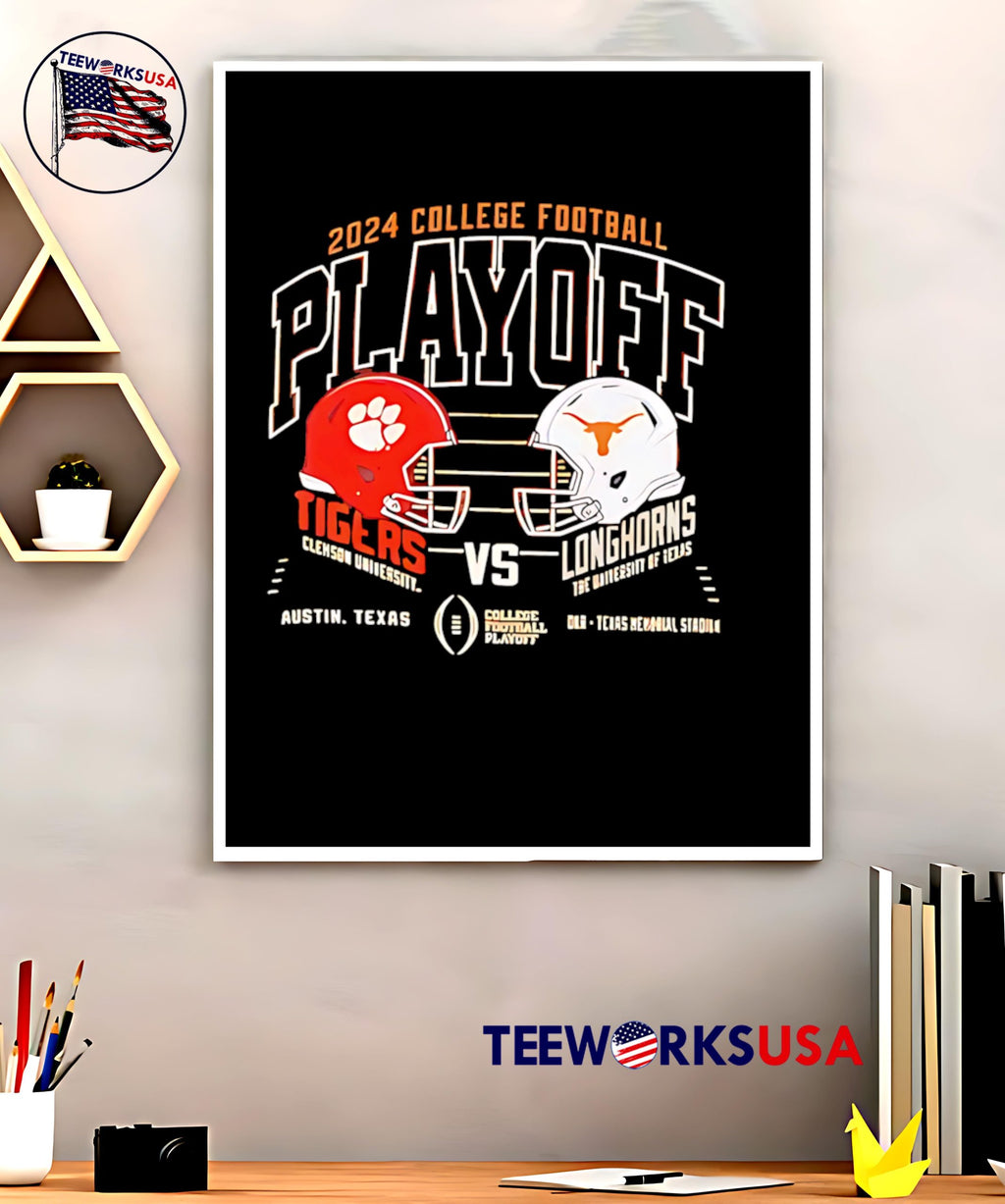 Clemson Tigers vs Texas Longhorns college football - Adult & Kids T-Shirts, Sweatshirts & Hoodies apparel design preview 5