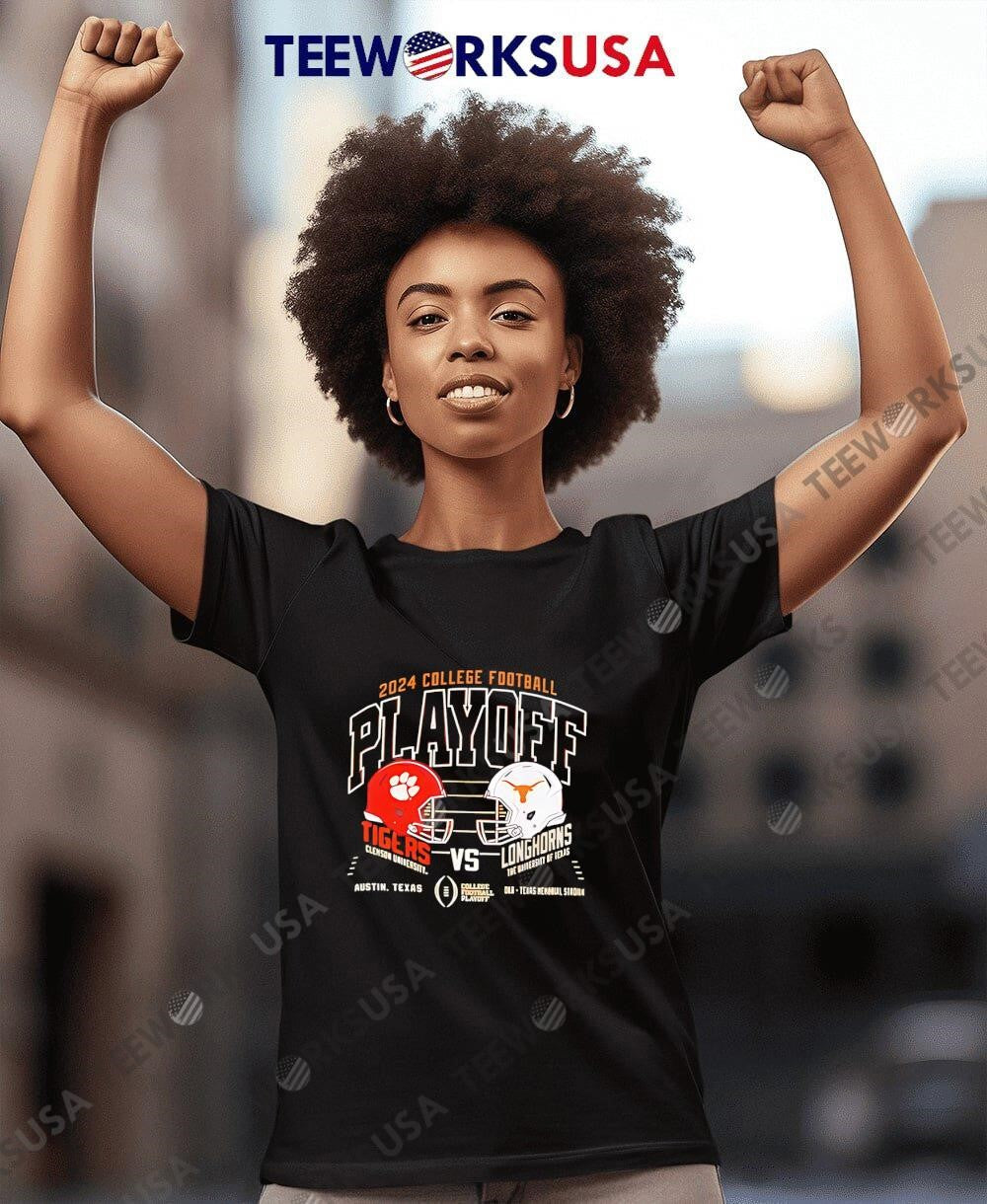 Clemson Tigers vs Texas Longhorns college football - Adult & Kids T-Shirts, Sweatshirts & Hoodies apparel design preview 7