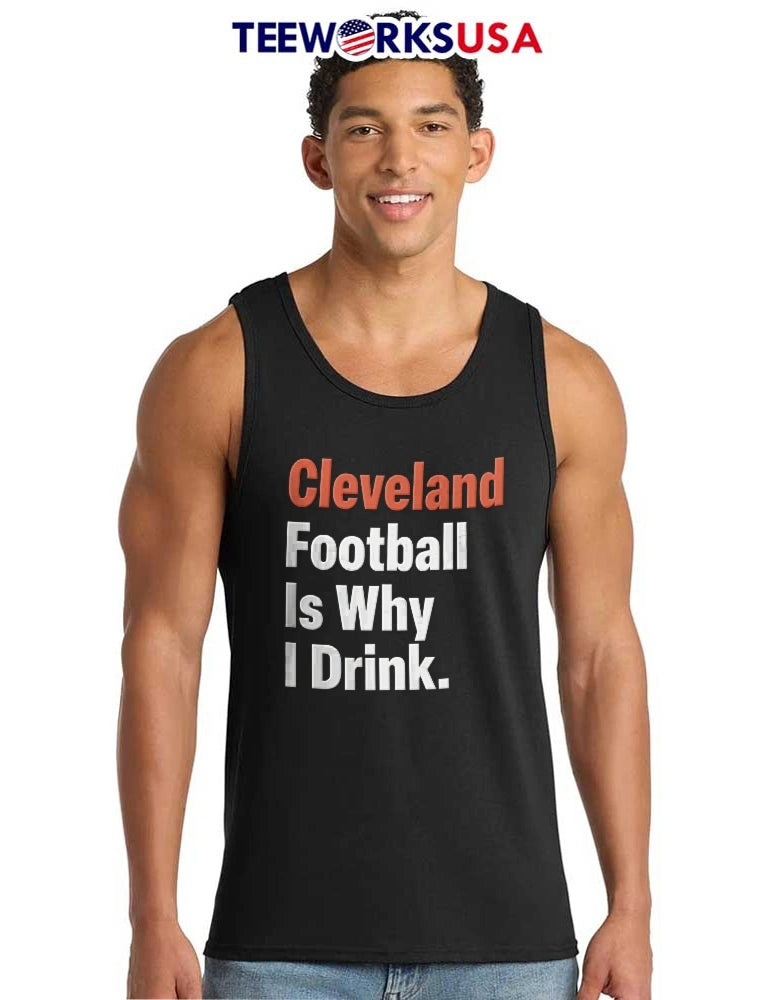Cleveland Football Is Why I Drink Orange White Bold - Adult & Kids T-Shirts, Sweatshirts & Hoodies apparel design preview 6