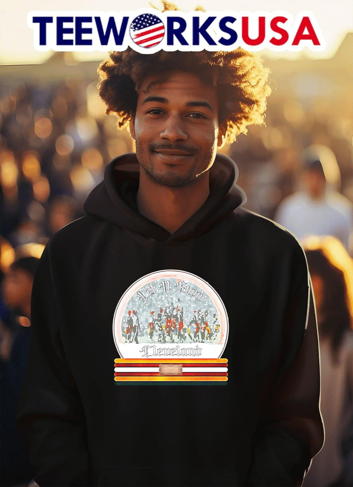 Cleveland Football Snow Globe - Adult & Kids T-Shirts, Sweatshirts & Hoodies apparel design preview 2