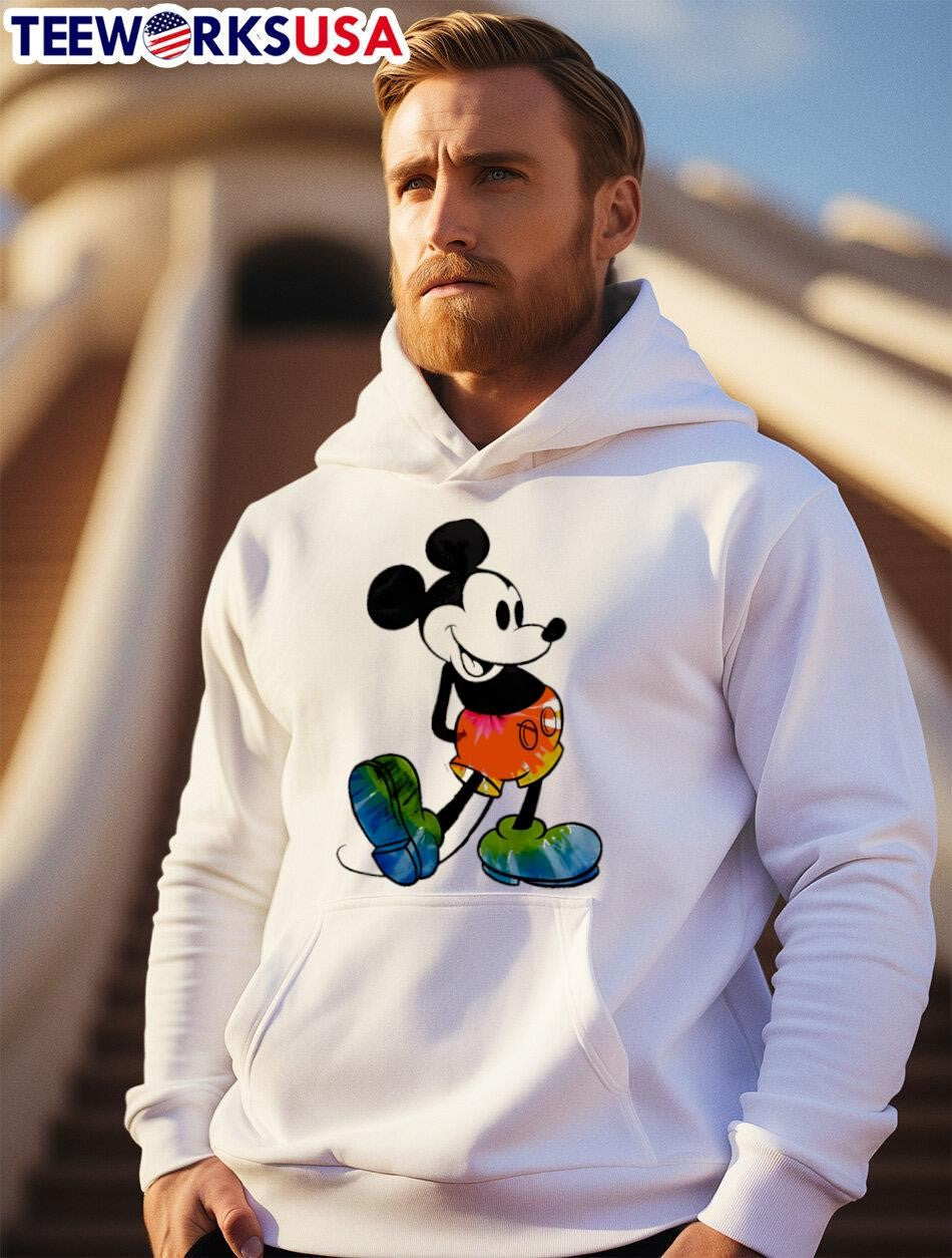 Colorful Tie Dye Mickey Mouse Retro Cartoon Smile - Adult & Kids T-Shirts, Sweatshirts & Hoodies apparel design preview 2