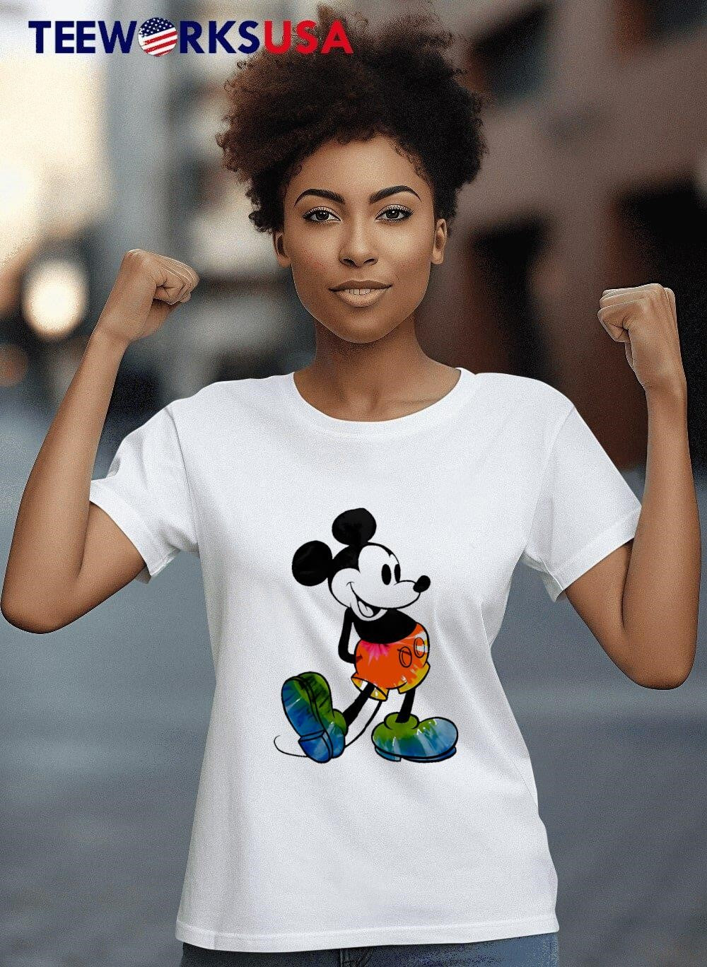 Colorful Tie Dye Mickey Mouse Retro Cartoon Smile - Adult & Kids T-Shirts, Sweatshirts & Hoodies apparel design preview 8