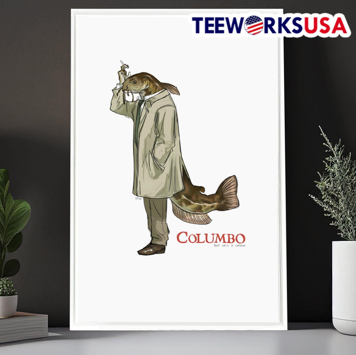 Columbo but he's a catfish - Adult & Kids T-Shirts, Sweatshirts & Hoodies apparel design preview 6