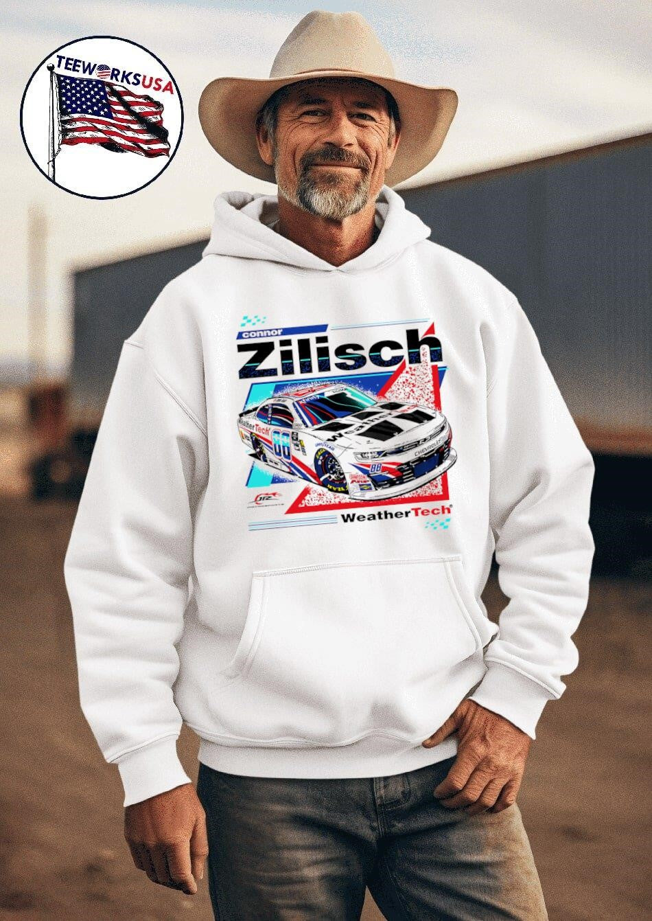 Connor Zilisch #88 racing car - Adult & Kids T-Shirts, Sweatshirts & Hoodies apparel design preview 2