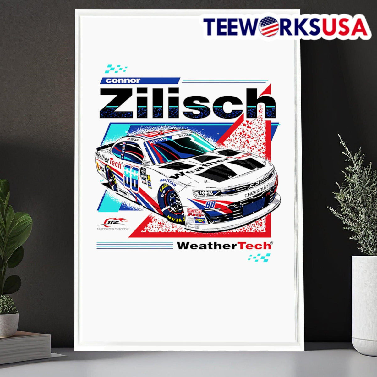 Connor Zilisch #88 racing car - Adult & Kids T-Shirts, Sweatshirts & Hoodies apparel design preview 6