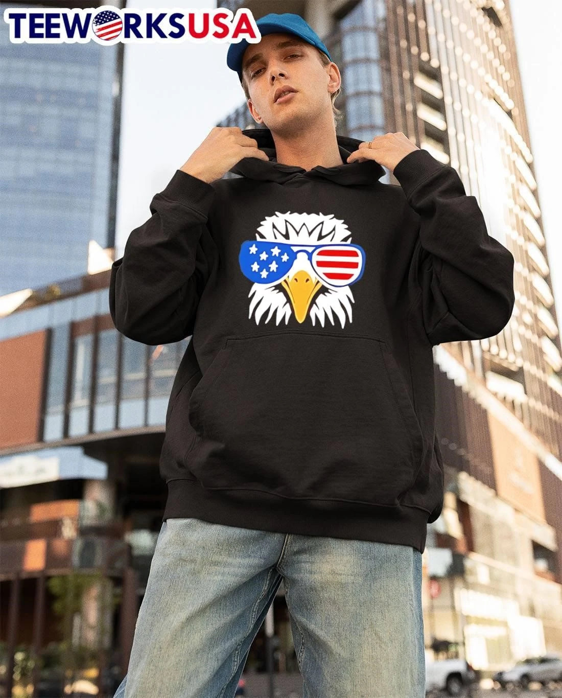 Cool Patriotic American Eagle - Adult & Kids T-Shirts, Sweatshirts & Hoodies apparel design preview 3
