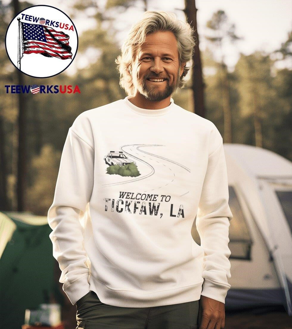 Cop car welcome to Tickfaw LA - Adult & Kids T-Shirts, Sweatshirts & Hoodies apparel design preview 3