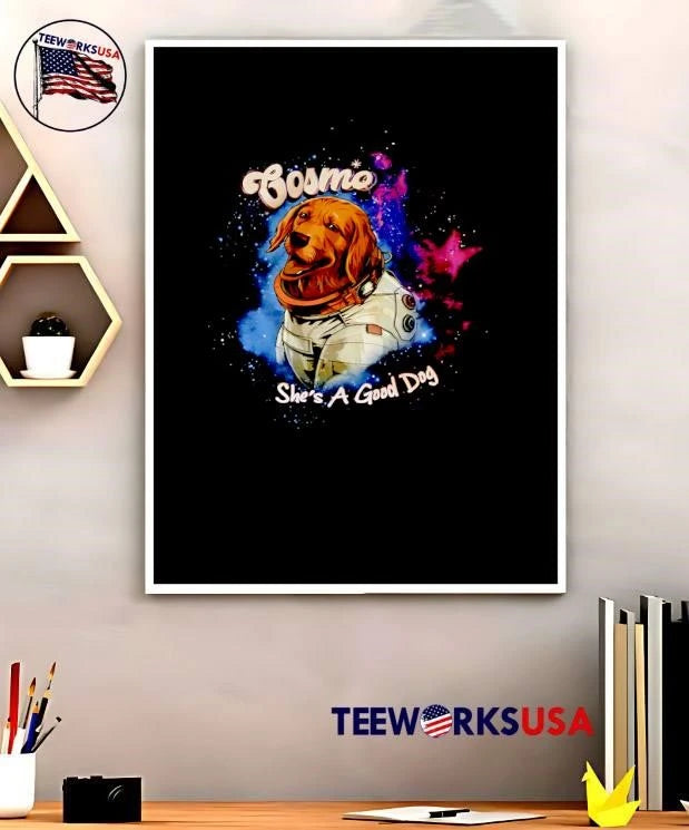 Cosmo Astronaut Golden Retriever She's a Good Dog - Adult & Kids T-Shirts, Sweatshirts & Hoodies apparel design preview 5