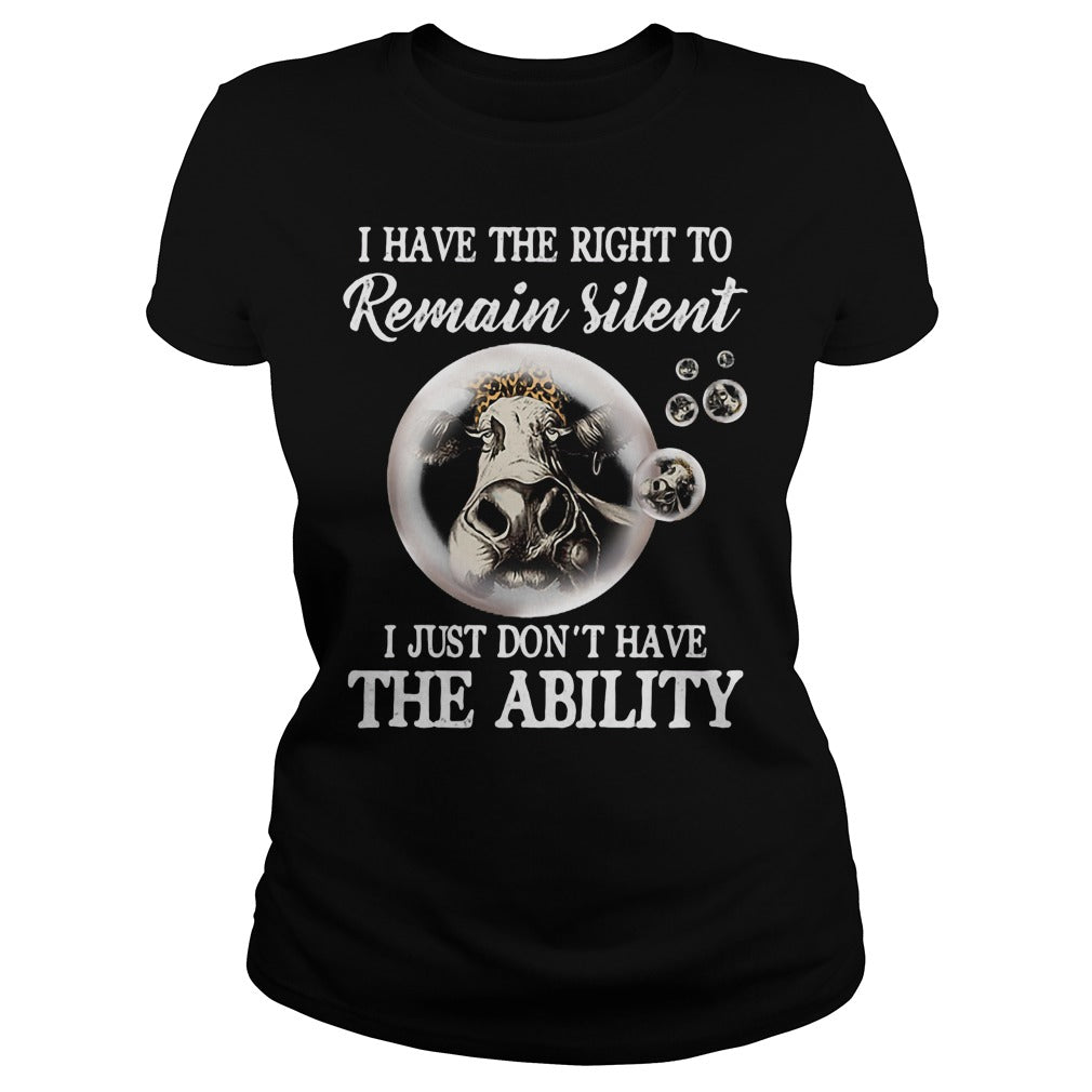 Cows I Have The Right To Remain Silent - Adult & Kids T-Shirts, Sweatshirts & Hoodies apparel design preview 2