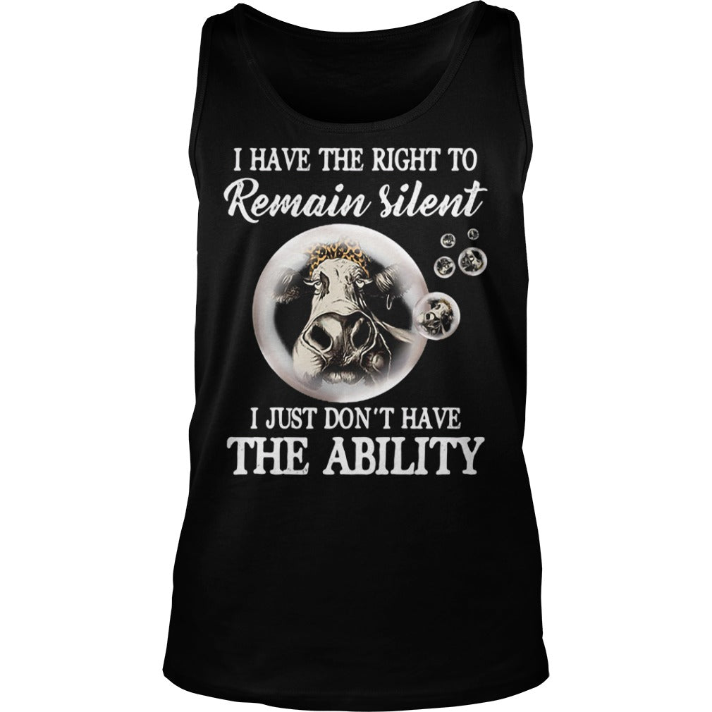Cows I Have The Right To Remain Silent - Adult & Kids T-Shirts, Sweatshirts & Hoodies apparel design preview 3