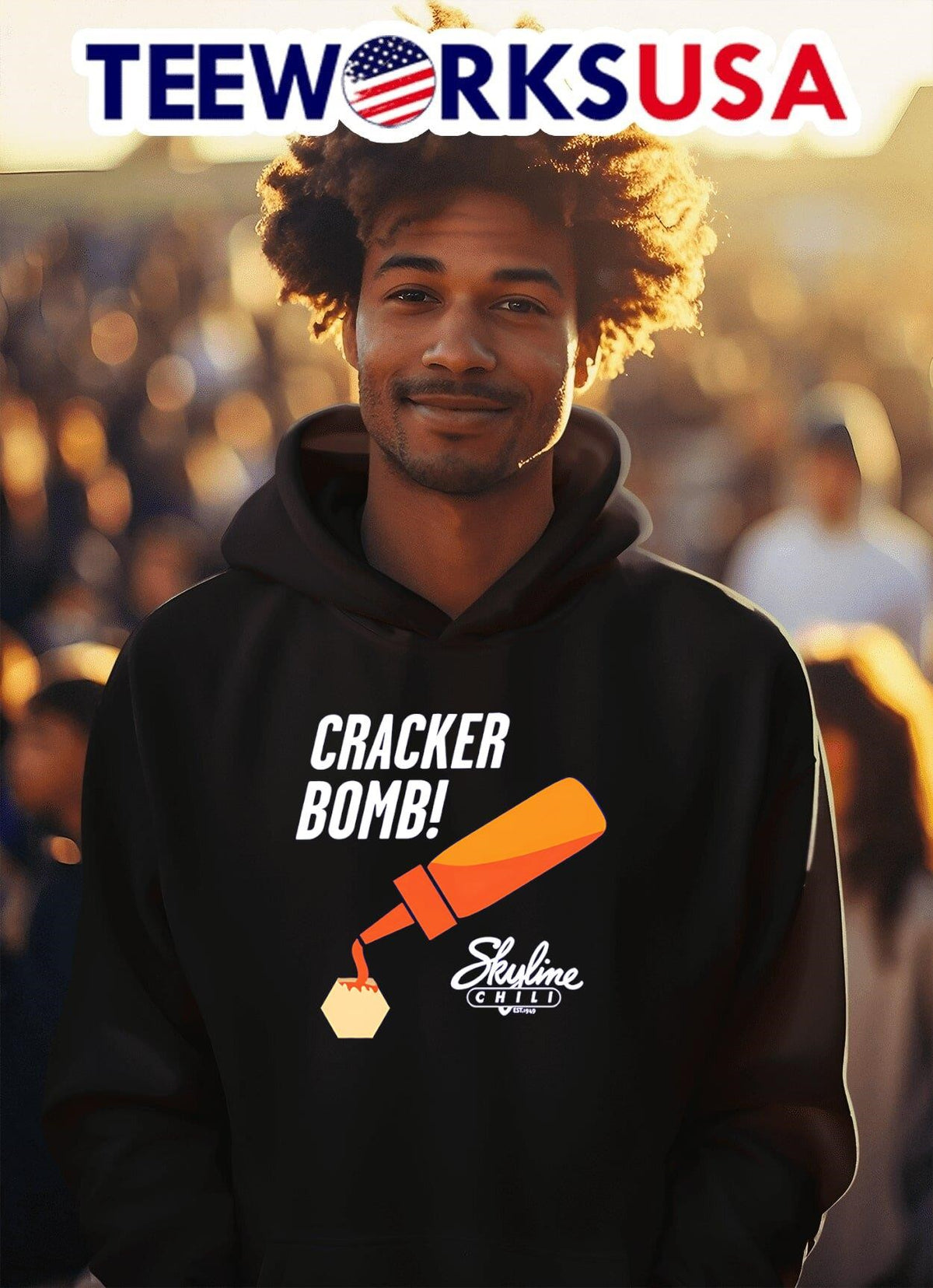 Cracker Bomb Skyline - Adult & Kids T-Shirts, Sweatshirts & Hoodies apparel design preview 2