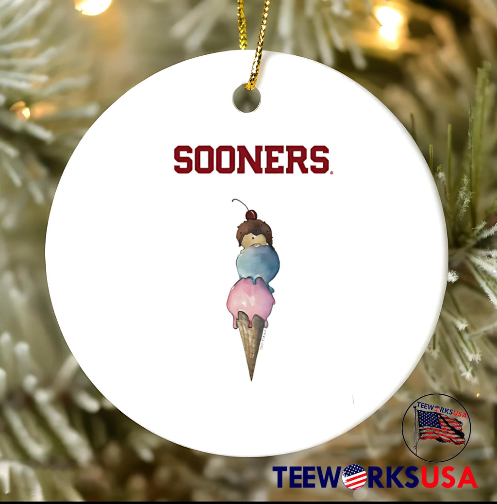 Cream Oklahoma Sooners Triple Scoop - Adult & Kids T-Shirts, Sweatshirts & Hoodies apparel design preview 3