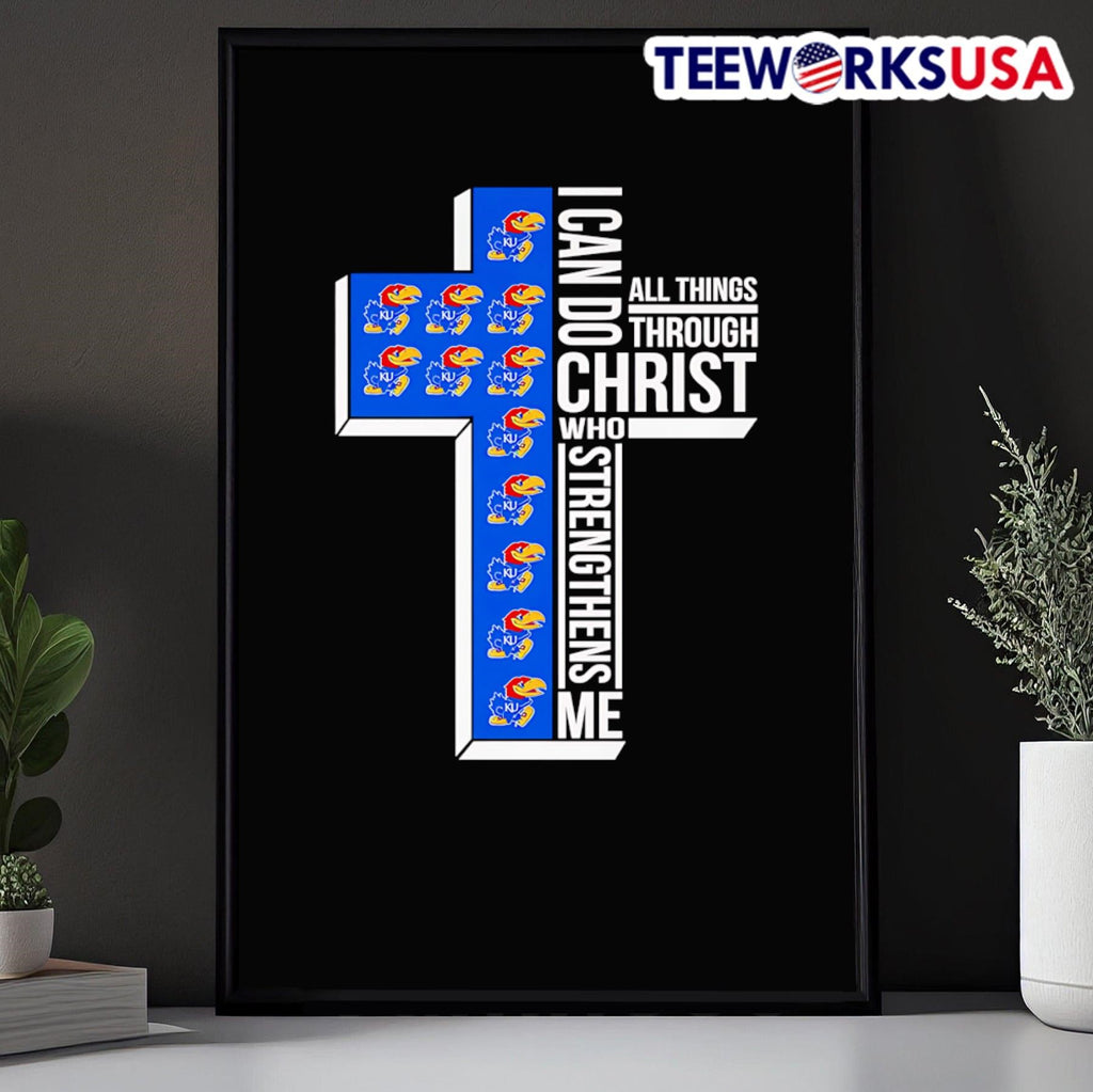 Cross I can do all things through Christ Kansas - Adult & Kids T-Shirts, Sweatshirts & Hoodies apparel design preview 5