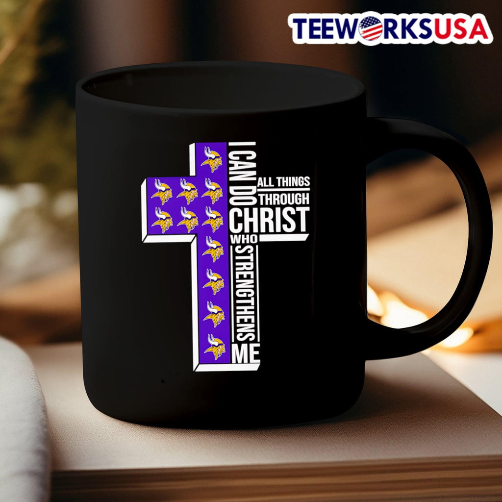 Cross I can do all things through Christ Minnesota - Adult & Kids T-Shirts, Sweatshirts & Hoodies apparel design preview 3