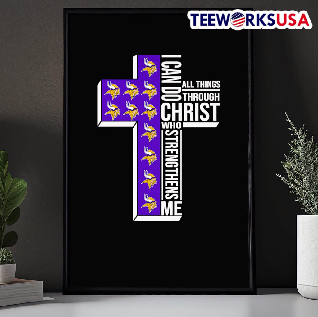 Cross I can do all things through Christ Minnesota - Adult & Kids T-Shirts, Sweatshirts & Hoodies apparel design preview 5
