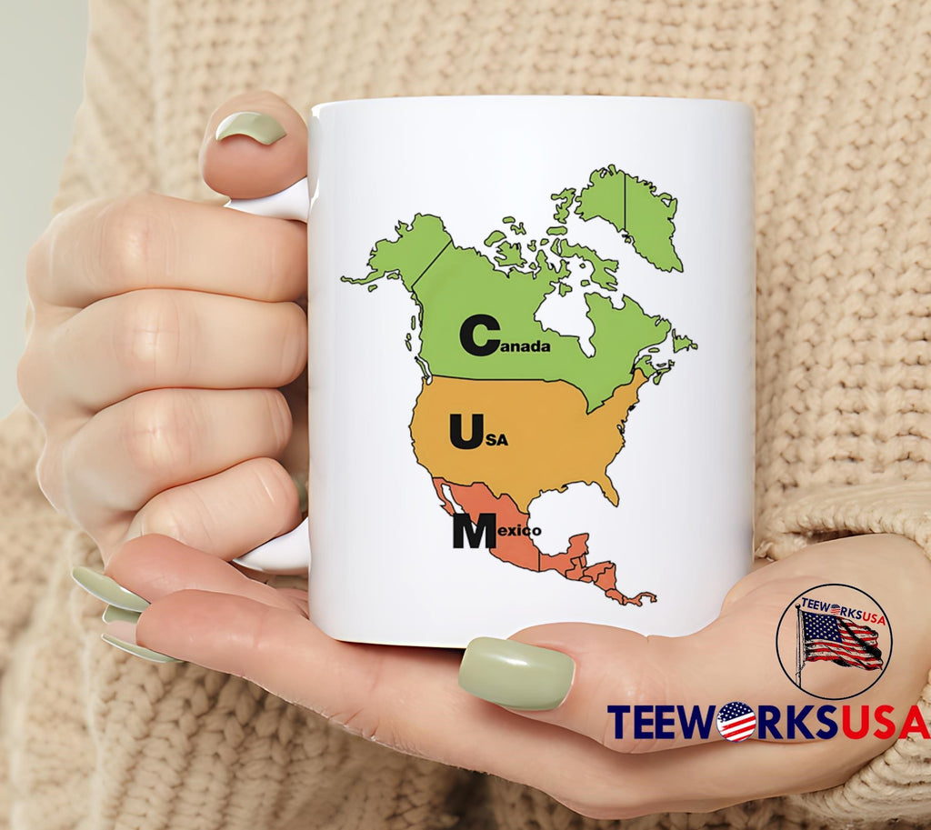 Cum Map Canada USA and Mexico - Adult & Kids T-Shirts, Sweatshirts & Hoodies apparel design preview 6