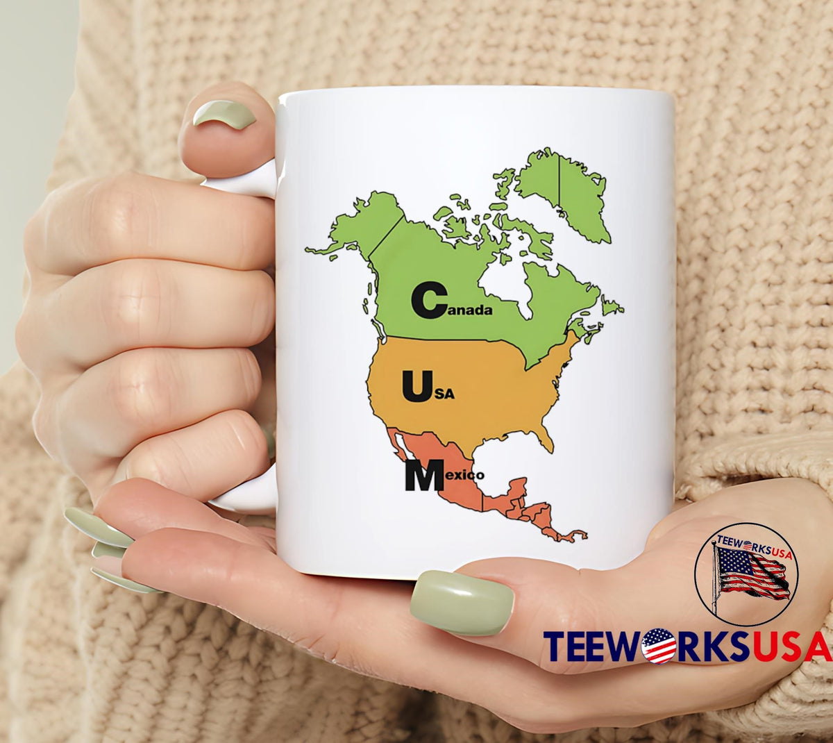 Cum Map Canada USA and Mexico - Adult & Kids T-Shirts, Sweatshirts & Hoodies apparel design preview 6