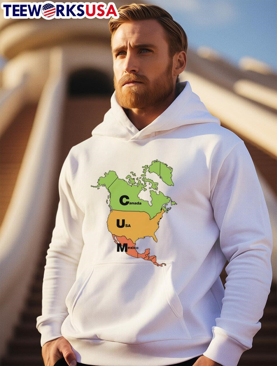Cum Map Canada USA and Mexico - Adult & Kids T-Shirts, Sweatshirts & Hoodies apparel design preview 2