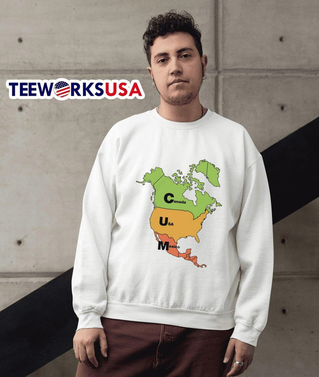Cum Map Canada USA and Mexico - Adult & Kids T-Shirts, Sweatshirts & Hoodies apparel design preview 5