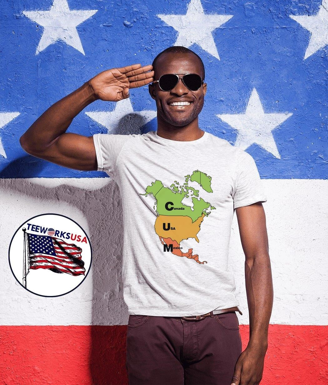 Cum Map Canada USA and Mexico - Adult & Kids T-Shirts, Sweatshirts & Hoodies apparel design preview 1