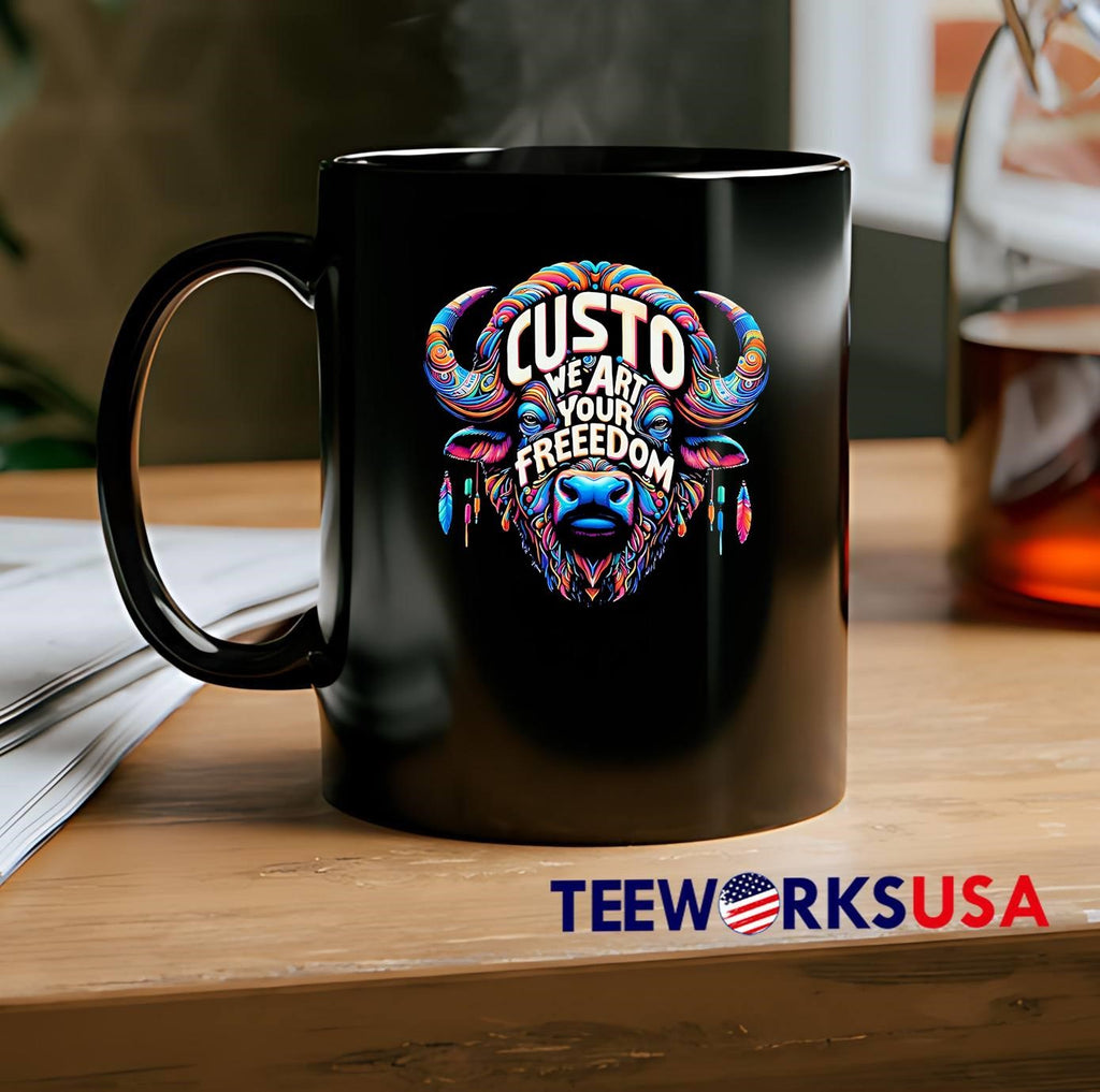 Custo We Art Your Freedom Colorful Buffalo - Adult & Kids T-Shirts, Sweatshirts & Hoodies apparel design preview 2