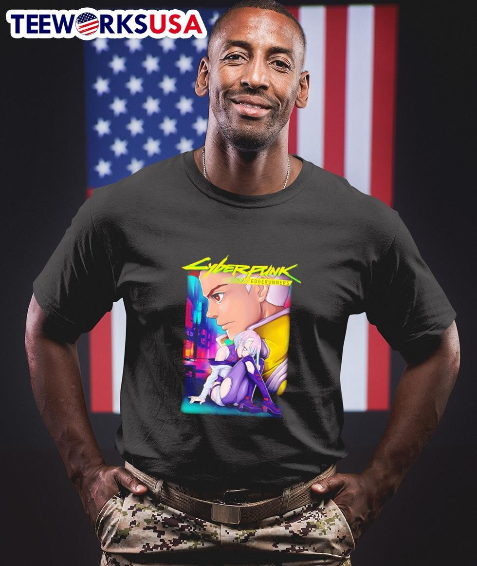 Cyberpunk Edgerunners David Martinez and Lucyna - Adult & Kids T-Shirts, Sweatshirts & Hoodies apparel design preview 1