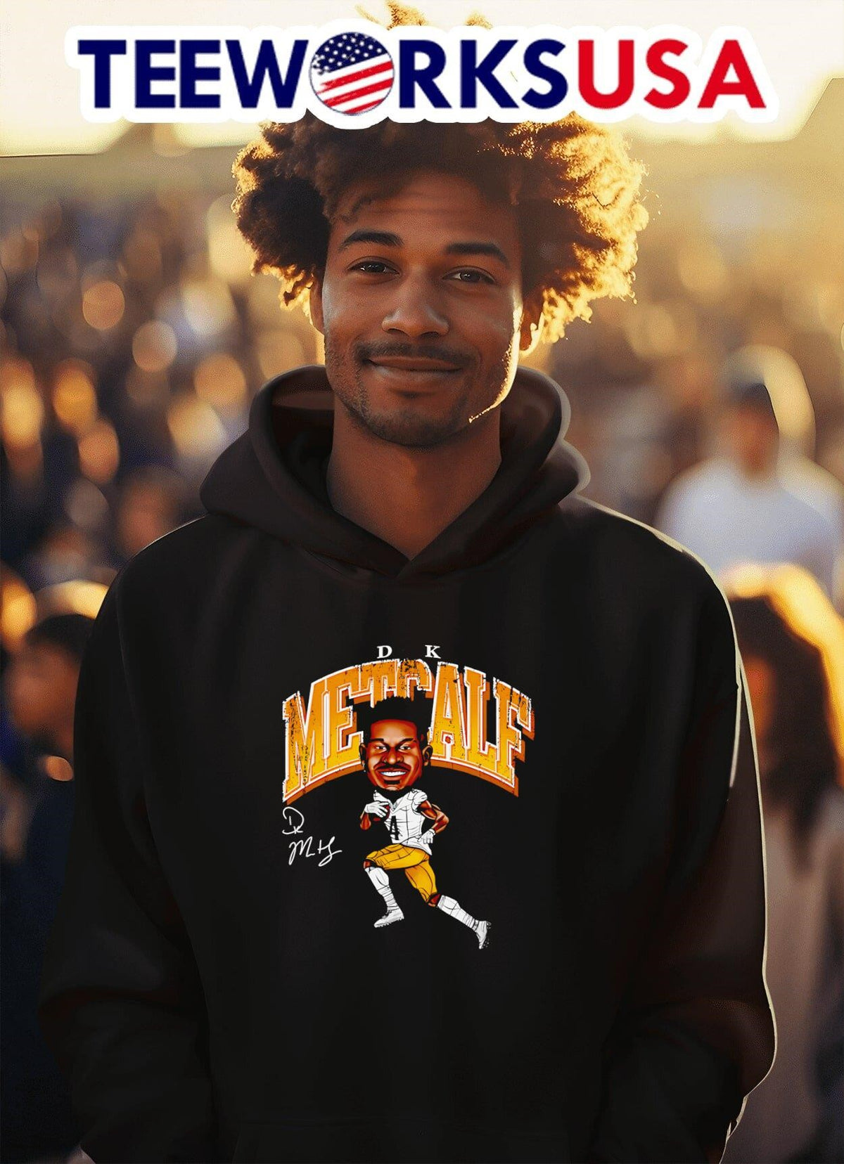 DK Metcalf Pittsburgh cartoon - Adult & Kids T-Shirts, Sweatshirts & Hoodies apparel design preview 2