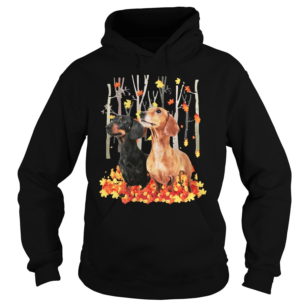 Dachshund Autumn Forest - Adult & Kids T-Shirts, Sweatshirts & Hoodies apparel design preview 4