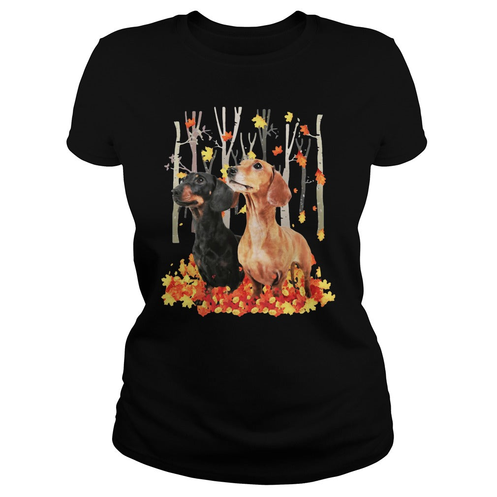 Dachshund Autumn Forest - Adult & Kids T-Shirts, Sweatshirts & Hoodies apparel design preview 2