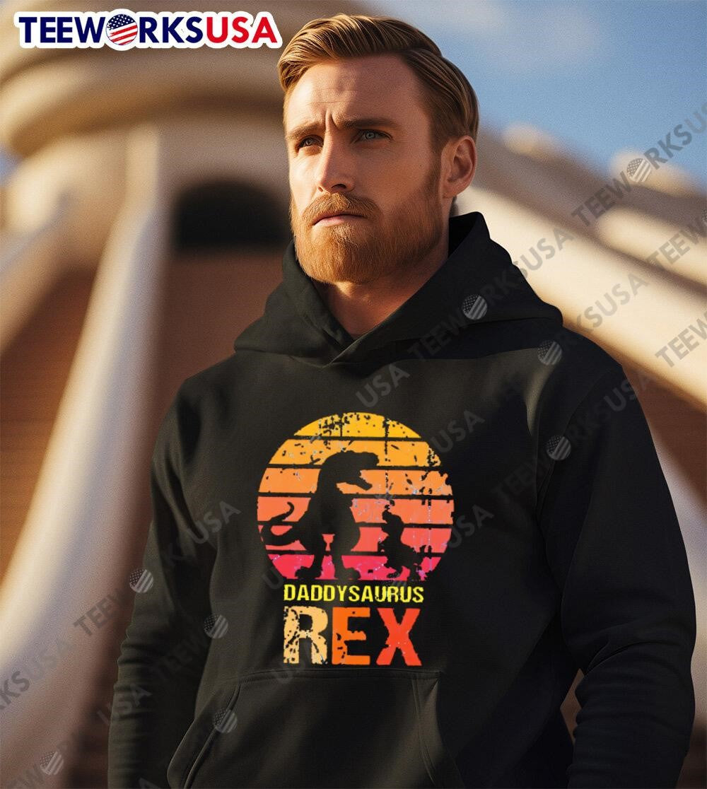 Daddysaurus Rex vintage - Adult & Kids T-Shirts, Sweatshirts & Hoodies apparel design preview 2