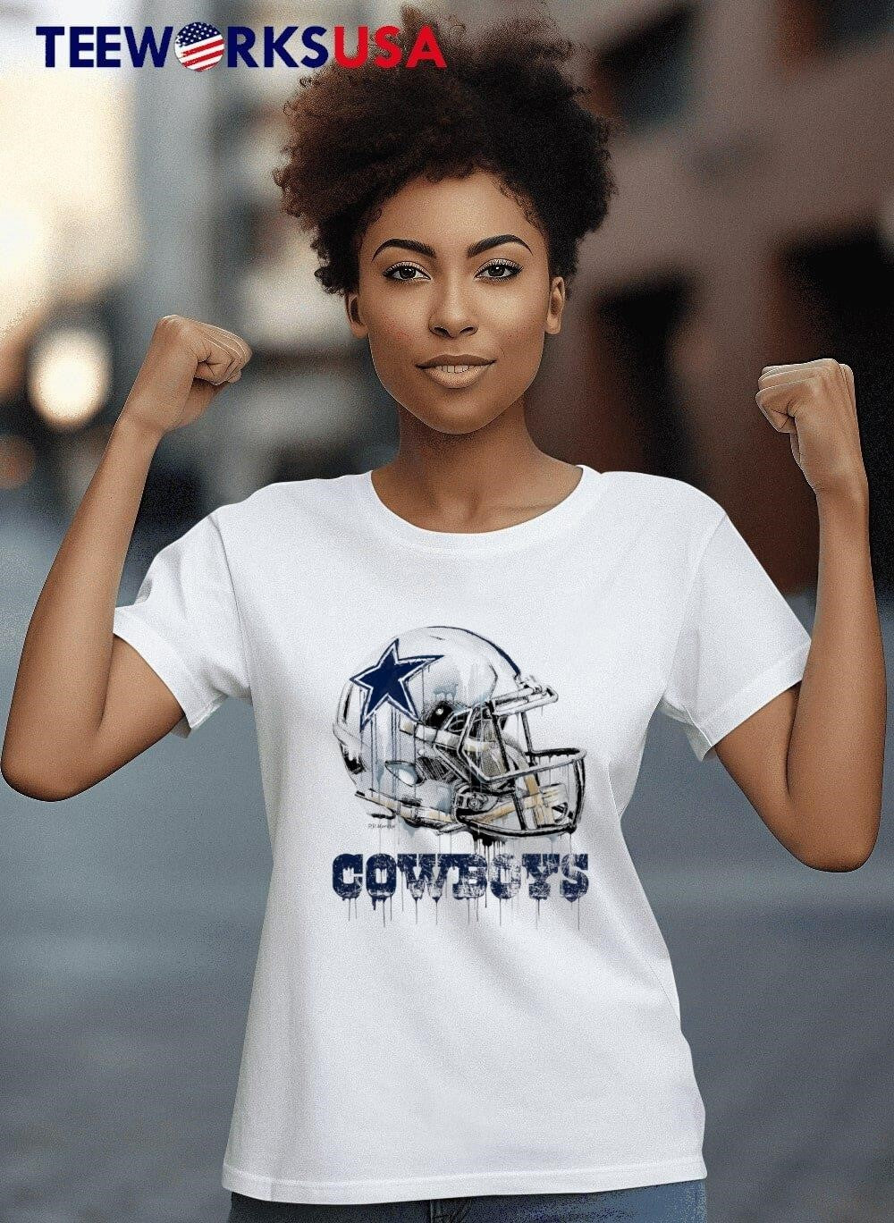 Dallas Cowboys PD. Moreno Helmet Dripping Star - Adult & Kids T-Shirts, Sweatshirts & Hoodies apparel design preview 4