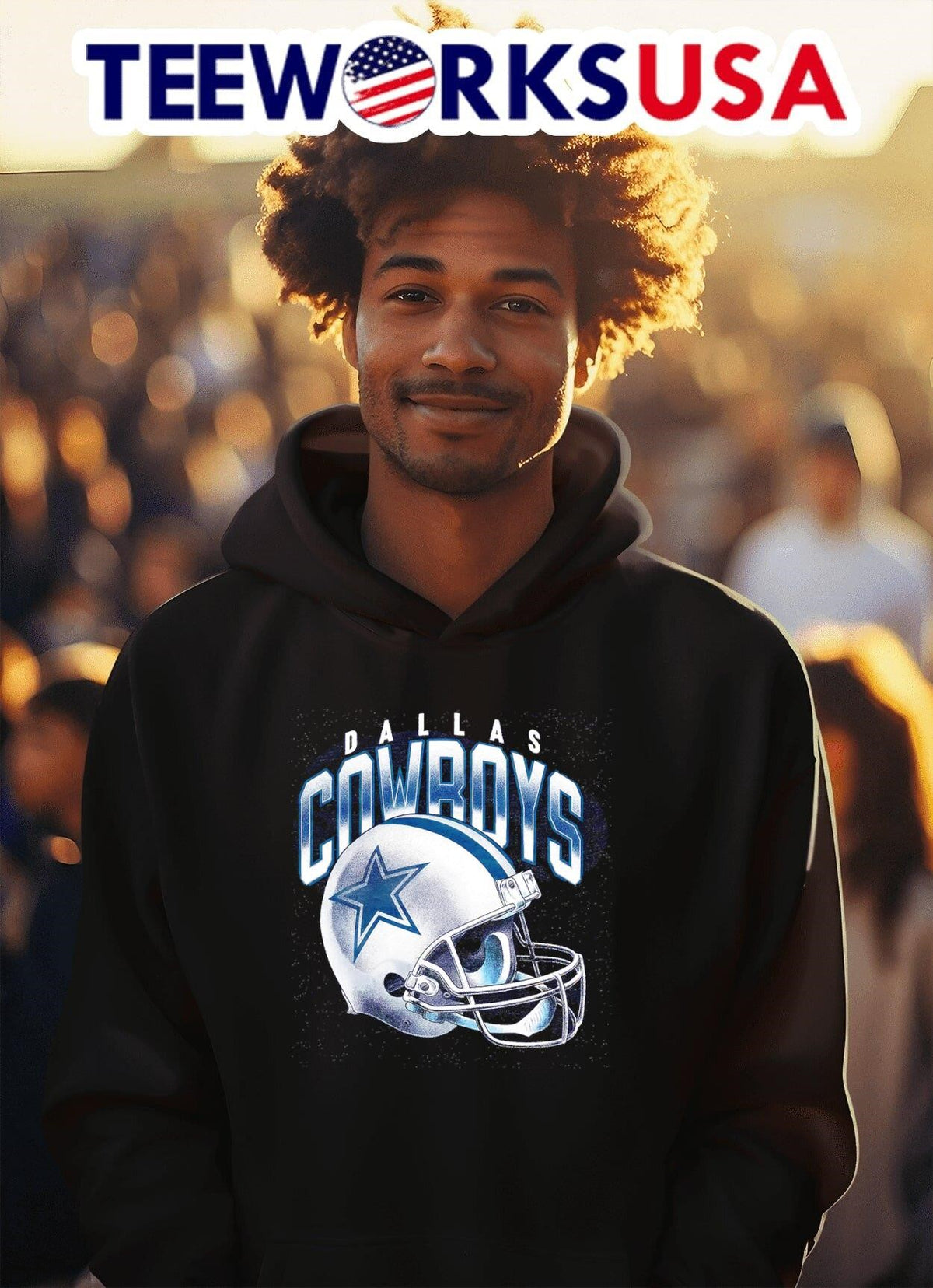 Dallas Cowboys gradient helmet - Adult & Kids T-Shirts, Sweatshirts & Hoodies apparel design preview 2