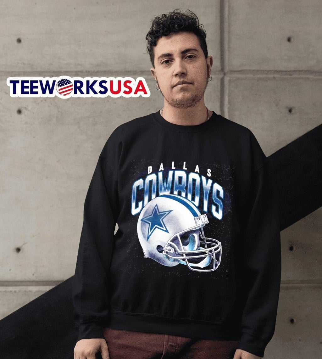 Dallas Cowboys gradient helmet - Adult & Kids T-Shirts, Sweatshirts & Hoodies apparel design preview 3