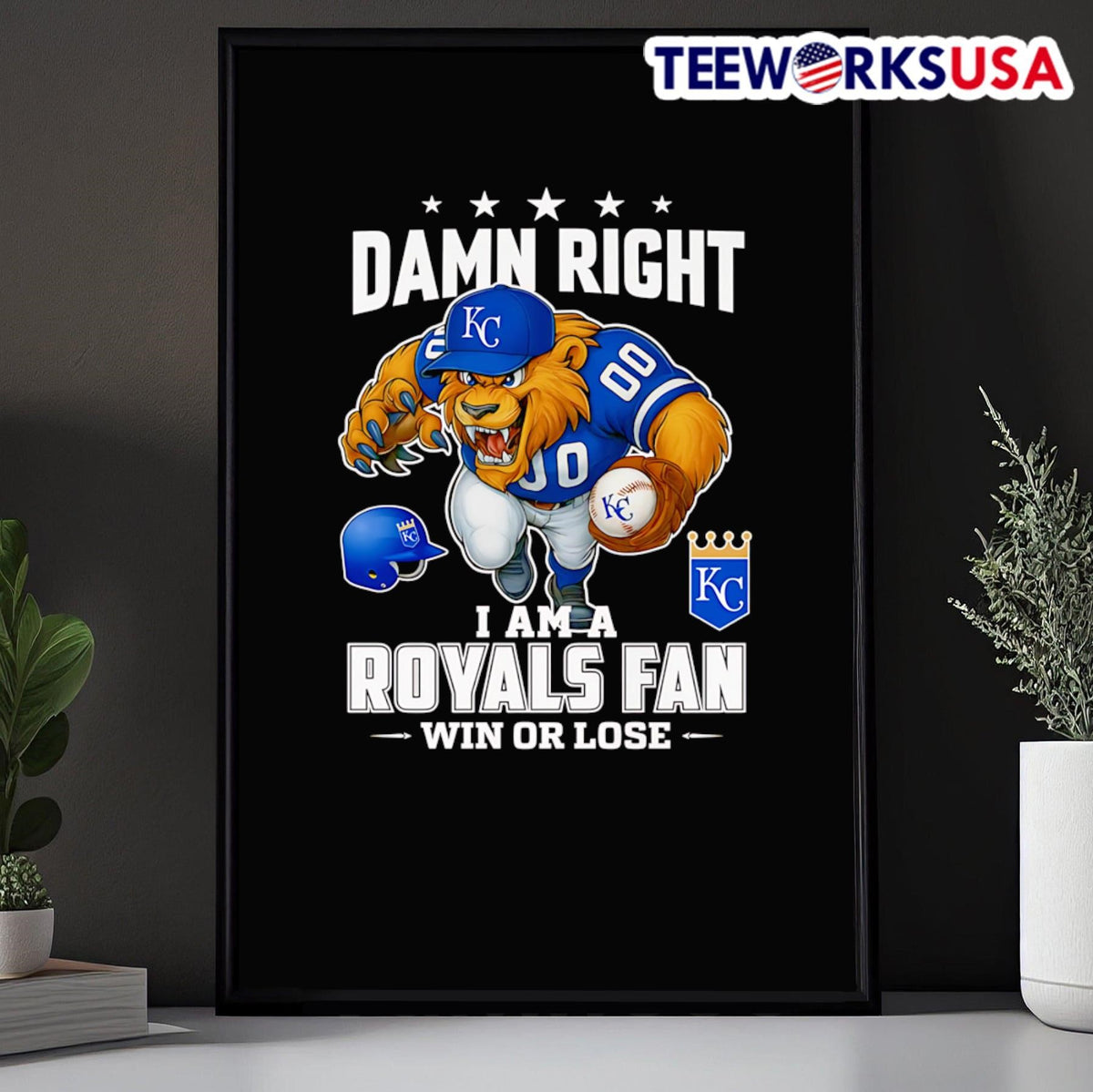 Damn right I am a Kansas City Royals baseball fan win - Adult & Kids T-Shirts, Sweatshirts & Hoodies apparel design preview 5