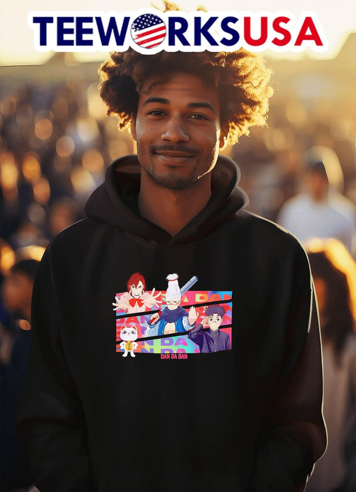 Dandadan Characters Colorful Stripe - Adult & Kids T-Shirts, Sweatshirts & Hoodies apparel design preview 2