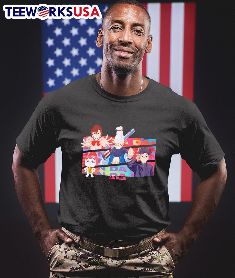 Dandadan Characters Colorful Stripe - Adult & Kids T-Shirts, Sweatshirts & Hoodies apparel design preview 1