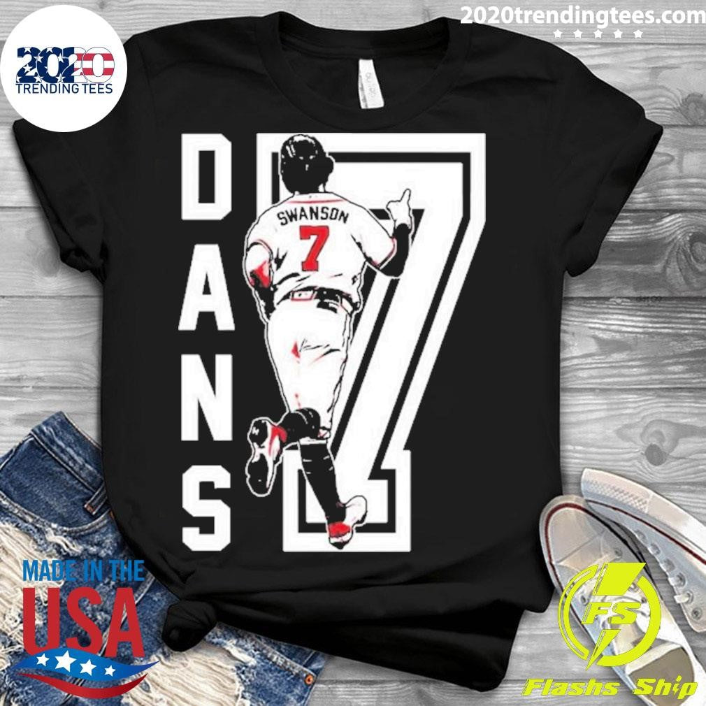 Dansby Swanson Number 7 - Adult & Kids T-Shirts, Sweatshirts & Hoodies apparel design preview 3