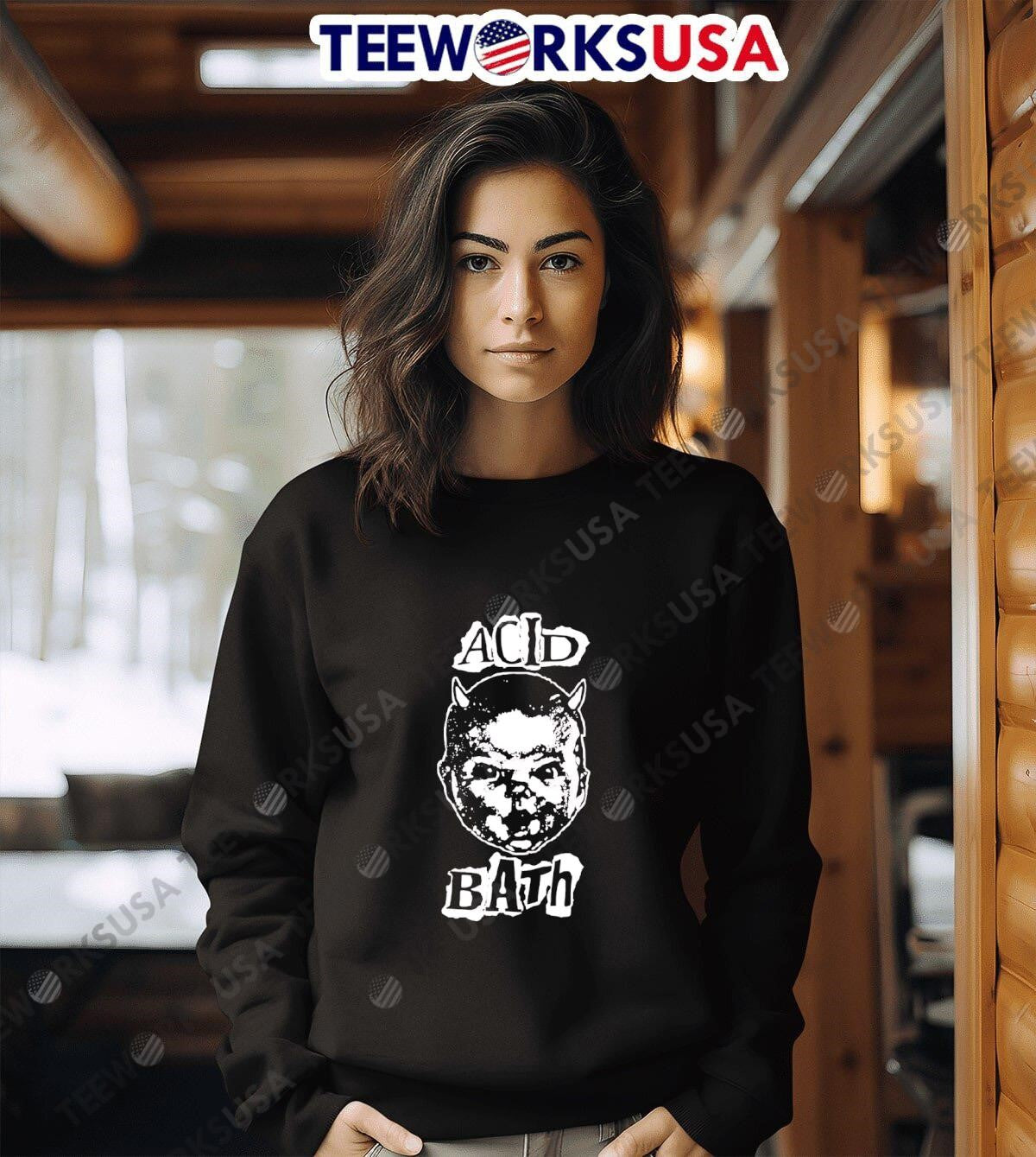 Dark gothic acid wash design devil baby - Adult & Kids T-Shirts, Sweatshirts & Hoodies apparel design preview 6
