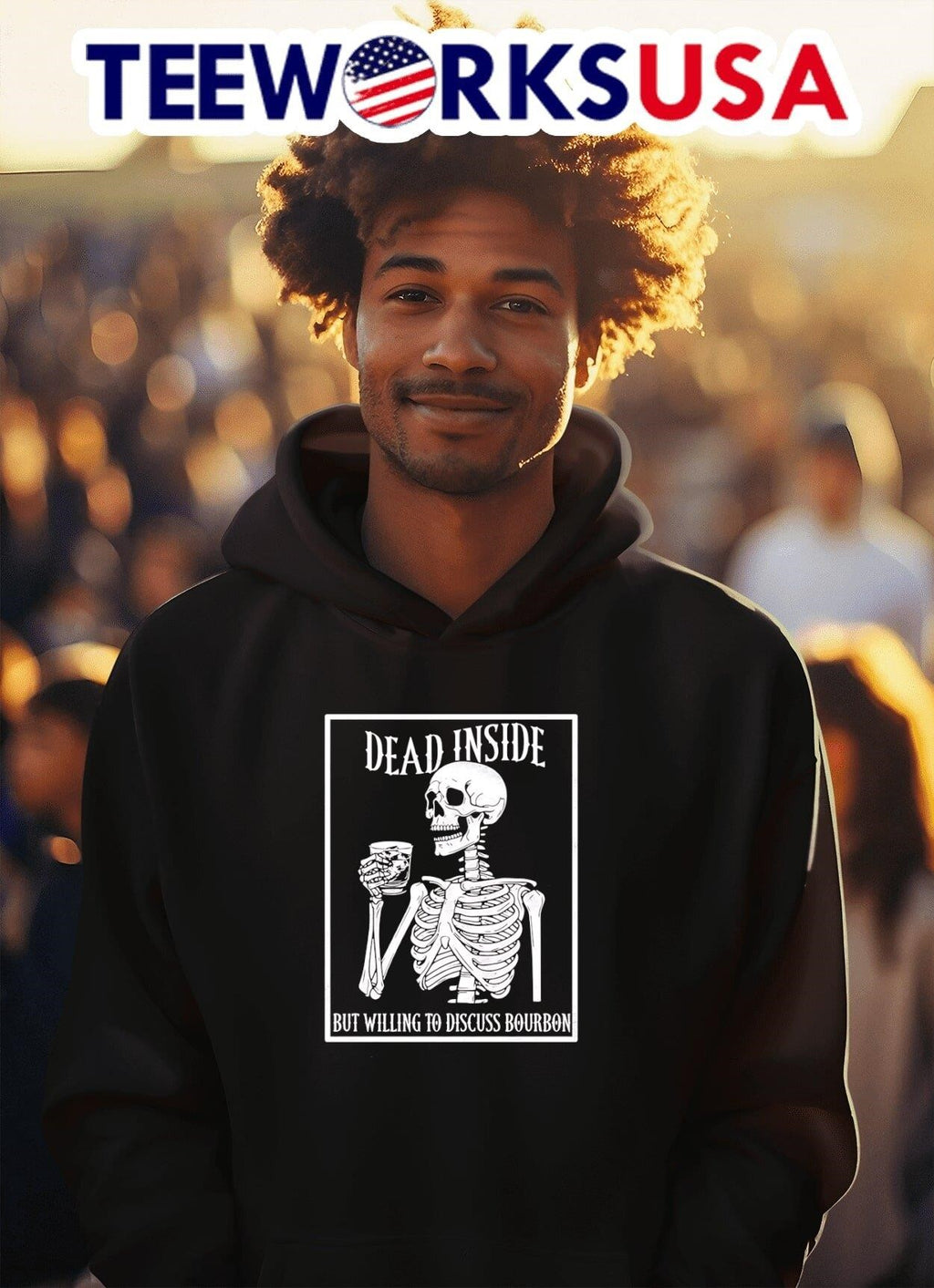Dead inside but willing to discuss Bourbon - Adult & Kids T-Shirts, Sweatshirts & Hoodies apparel design preview 2