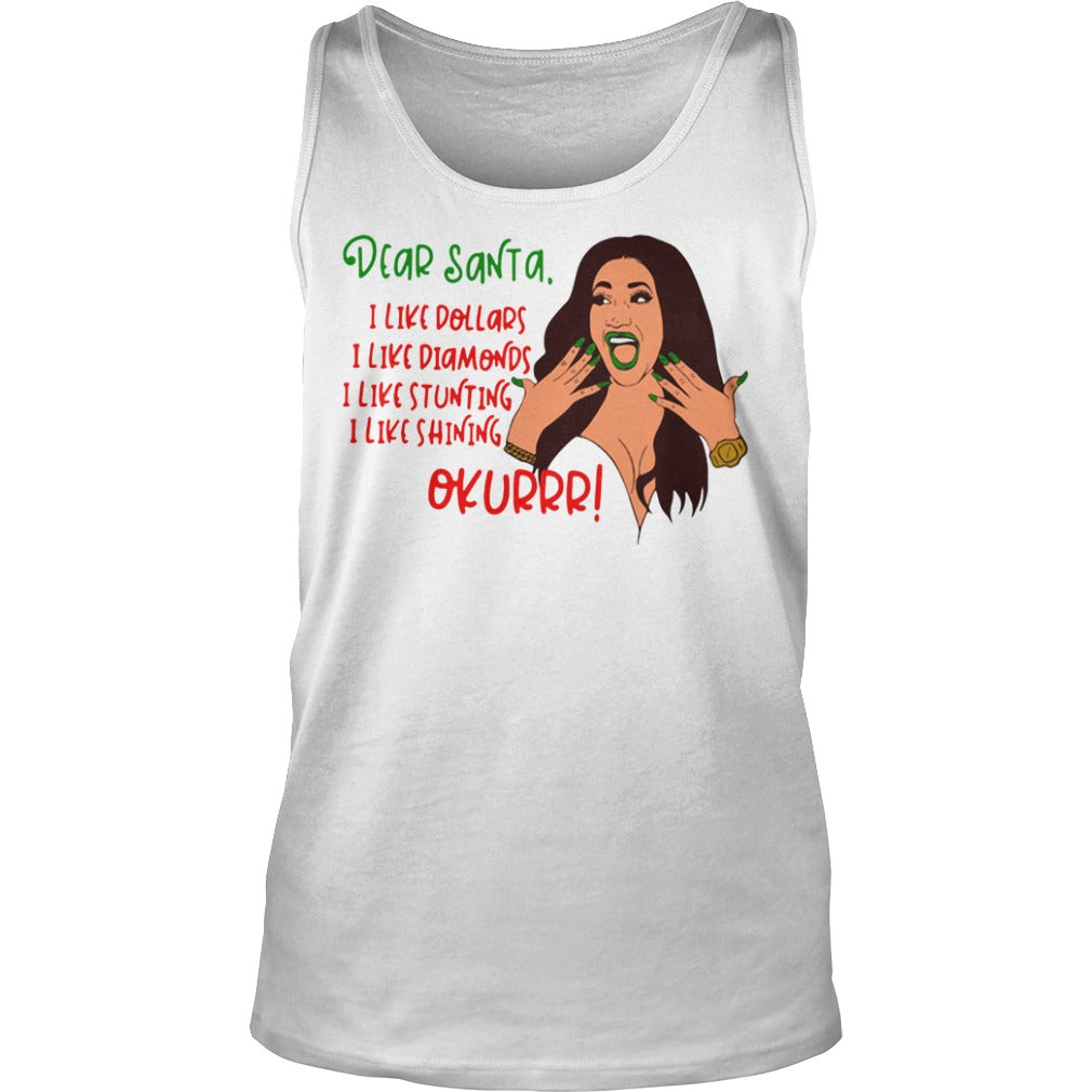 Dear Santa Okurrr I Like Dollars Diamonds Stunting - Adult & Kids T-Shirts, Sweatshirts & Hoodies apparel design preview 3