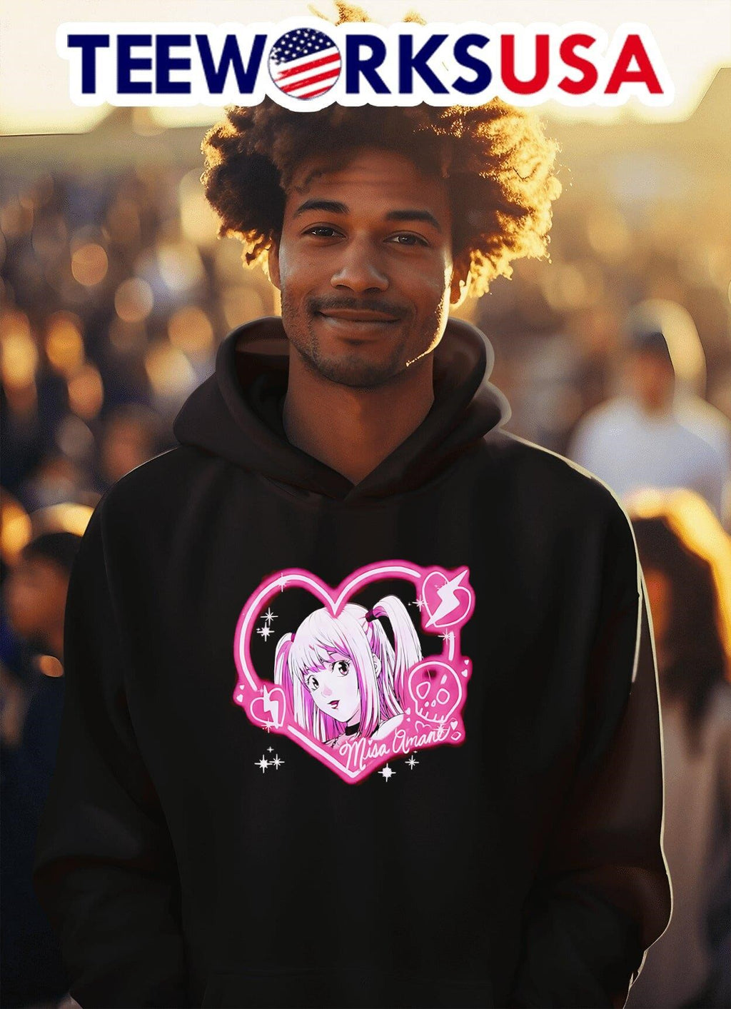 Death Note Misa Pink Heart - Adult & Kids T-Shirts, Sweatshirts & Hoodies apparel design preview 2