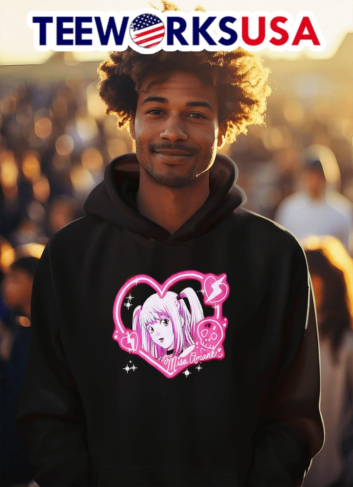 Death Note Misa Pink Heart - Adult & Kids T-Shirts, Sweatshirts & Hoodies apparel design preview 2