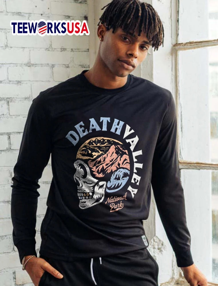 Death Valley National Park Skull Silhouette Desert - Adult & Kids T-Shirts, Sweatshirts & Hoodies apparel design preview 5